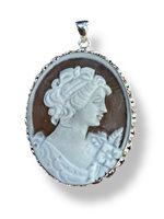 Pendentif Mandile 1922 Femme Cammei  in Argent Conchiglia 2MCICM194.3